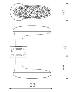 Intersteel Olivari deurkruk Crystal Diamond op rozet messing titaan PVD - Afbeelding 5