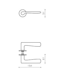 Intersteel Olivari deurkruk Plume op rozet chroom - Afbeelding 2