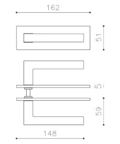 Intersteel Olivari deurkruk ABC op horizontaal schild rvs mat titaan PVD - Afbeelding 3