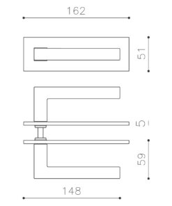 Intersteel Olivari deurkruk ABC op horizontaal schild antractiet mat titaan PVD - Afbeelding 2