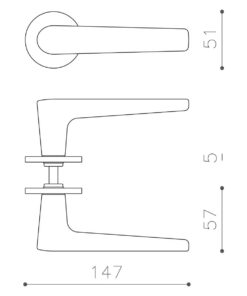 Intersteel Olivari deurkruk Lugano op rozet antraciet mat titaan PVD - Afbeelding 2