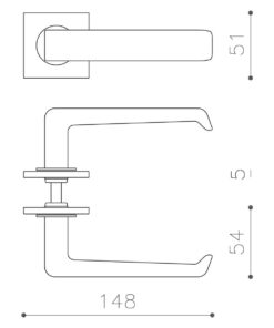 Intersteel Olivari deurkruk Milano Q op rozet rvs mat titaan PVD - Afbeelding 2