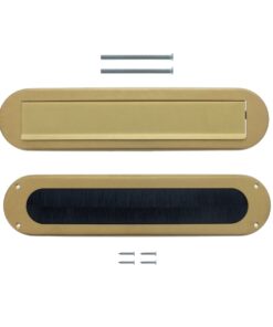 Intersteel Set briefplaat en tochtwering ovaal PVD messing getrommeld