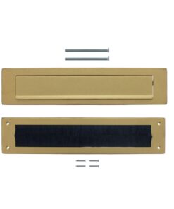 Intersteel Set briefplaat en tochtwering rechthoekig PVD messing getrommeld