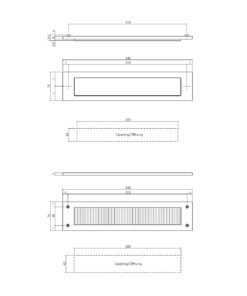 Intersteel Set briefplaat en tochtwering rechthoekig PVD messing getrommeld - Afbeelding 2