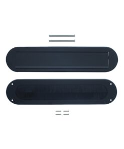 Intersteel Set briefplaat en tochtwering ovaal structuur zwart