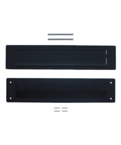 Intersteel Set briefplaat en tochtwering rechthoekig structuur zwart