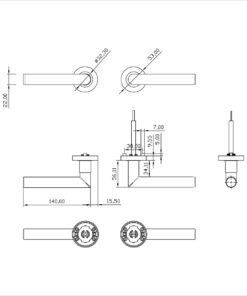 Intersteel Deurkruk Sicura zonder blokkeer mechanisme op rozet verdekt ø53x10mm met nokken zwart - Afbeelding 2
