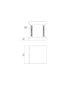 Intersteel Afdekrozetten verdekt 52x52x10mm met nokken zwart - Afbeelding 2