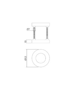 Intersteel Afdekrozetten verdekt ø53x10mm met nokken rvs - Afbeelding 2