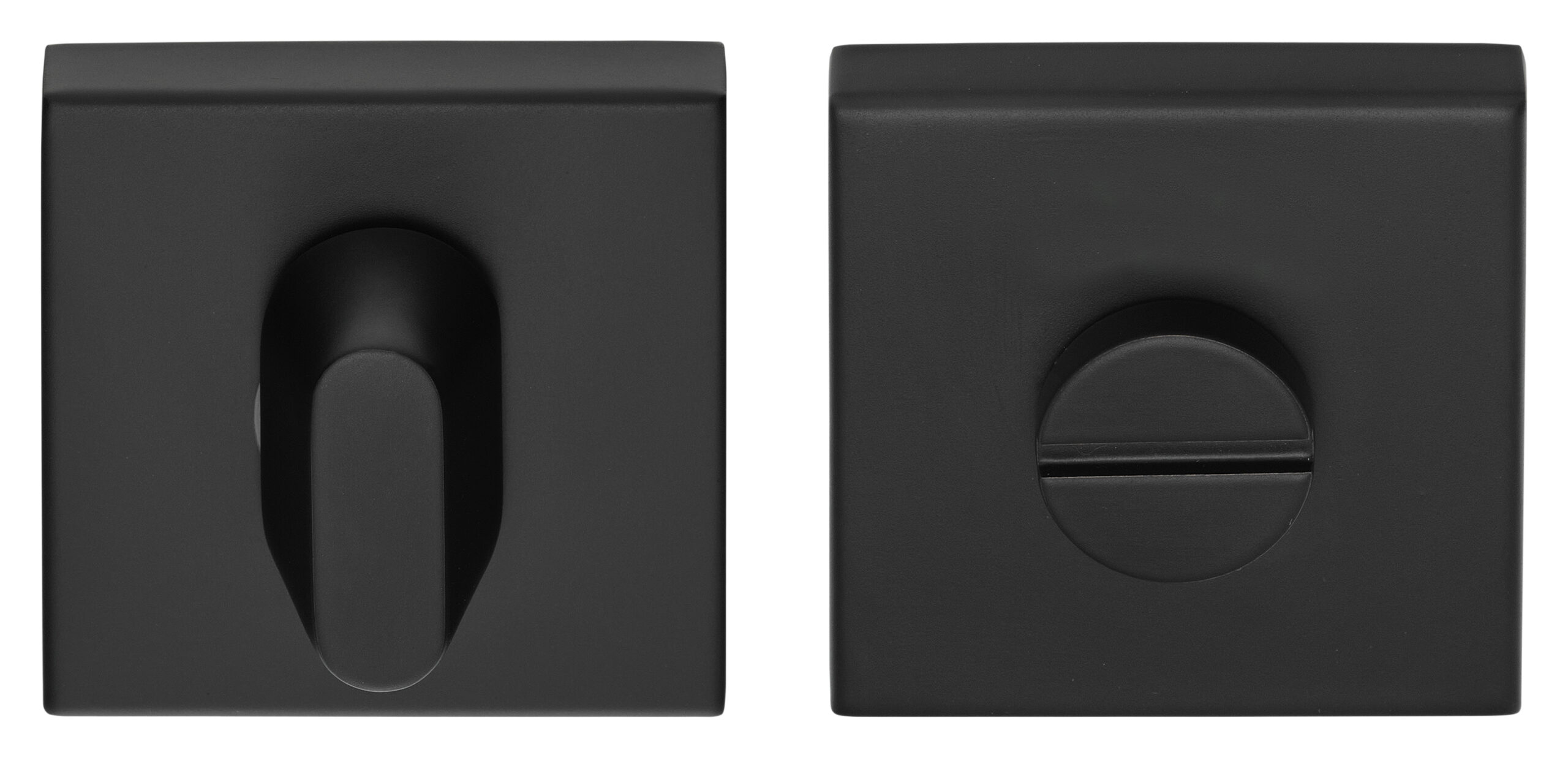 Formani BASICS BSQWC53-ZI toiletgarnituur op vierkant rozet inclusief Q5/6/7/8mm stift zonder indicatie mat zwart