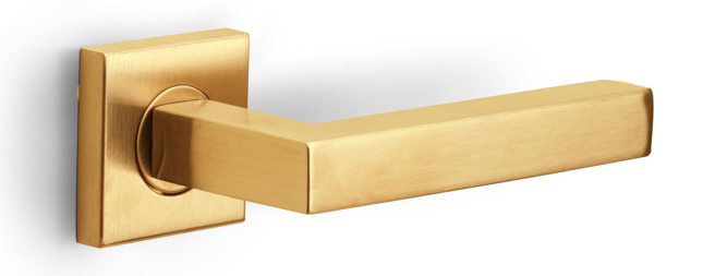 Formani BASICS BSQ1-G deurkruk geveerd op rozet PVD mat goud