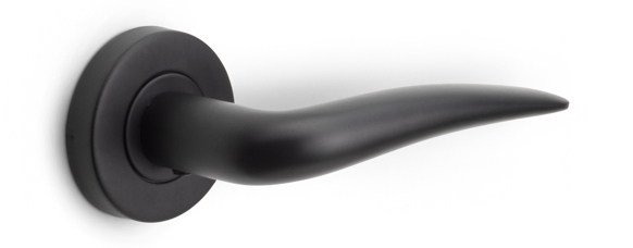 Formani BASICS LB20 massieve deurkruk geveerd op rozet mat zwart