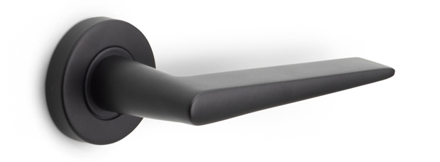 Formani BASICS LB21 massieve deurkruk geveerd op rozet mat zwart