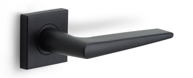 Formani BASICS LB21H/BSQ deurkruk geveerd op vierkant rozet mat zwart