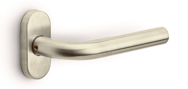 Formani BASICS LB3-19B32G deurkruk dubbel geveerd op ovaal rozet PVD champagne