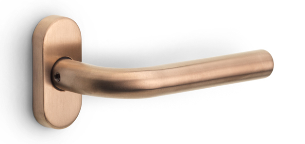 Formani BASICS LB3-19B32G deurkruk dubbel geveerd op ovaal rozet PVD licht brons