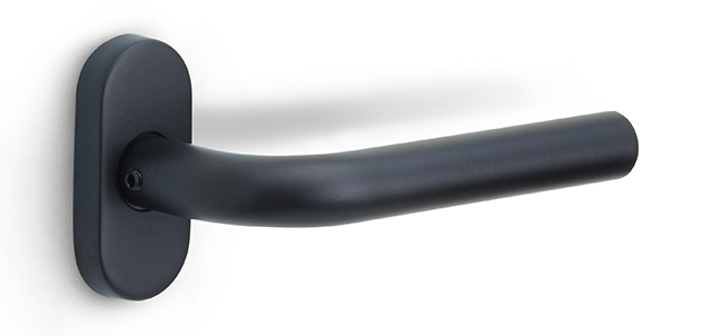 Formani BASICS LB3-19B32G deurkruk dubbel geveerd op ovaal rozet mat zwart