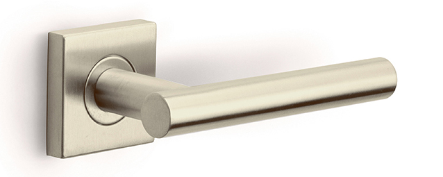 Formani BASICS LB7-19BSQ deurkruk geveerd op vierkant rozet PVD champagne