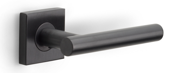 Formani BASICS LB7-19BSQ deurkruk geveerd op vierkant rozet PVD gunmetal