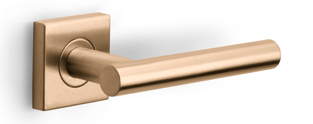 Formani BASICS LB7-19BSQ deurkruk geveerd op vierkant rozet PVD licht brons