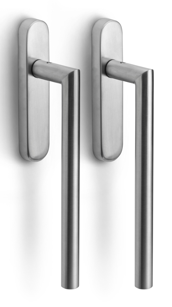 Formani BASICS LB230PAY massieve paarsgewijze set hefschuifdeurbeslag inclusief cilindergat PC69 mat roestvast staal