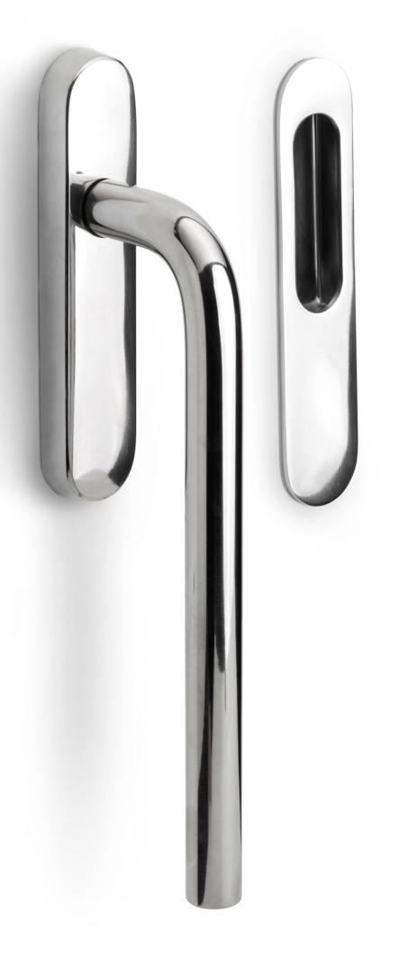 Formani BASICS LB231Y massieve set hefschuifdeurbeslag inclusief cilindergat PC69 gepolijst roestvast staal