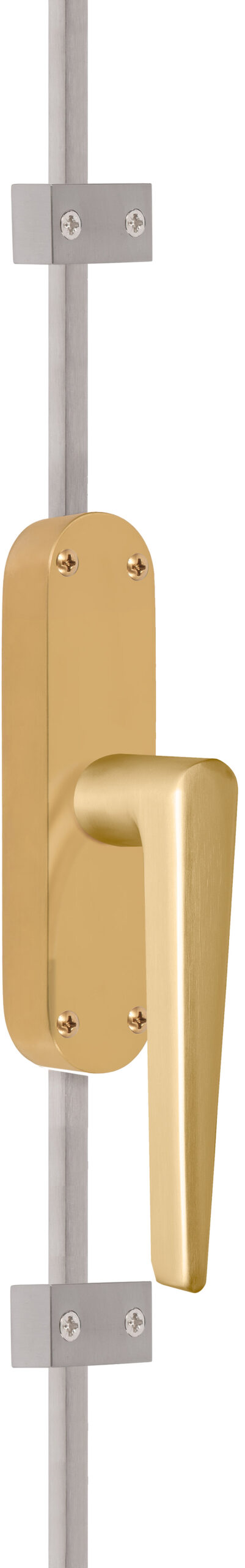Formani BASICS KO-LB21H krukespagnolet inclusief geleiders, eindstukjes en stangen PVD mat goud linksdraaiend