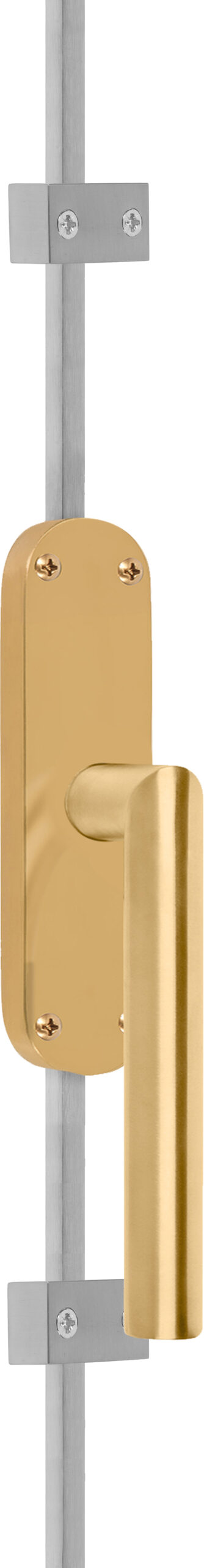 Formani BASICS KO-LB2 krukespagnolet inclusief geleiders, eindstukjes en stangen PVD mat goud linksdraaiend