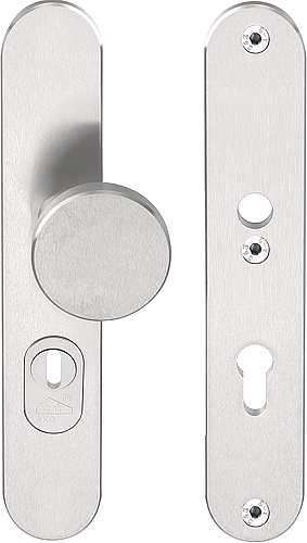 Formani BASICS LB60-50KT Y55 massieve veiligheidsschilden met kerntrekbeveiliging knop/kruk SKG*** PC55 mat roestvast staal