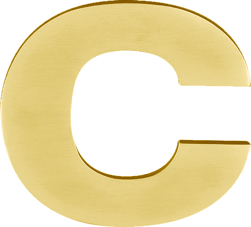 Formani BASICS LBHN100-C huisletter met blinde bevestiging en afstandshouders PVD mat goud